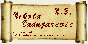 Nikola Badnjarević vizit kartica